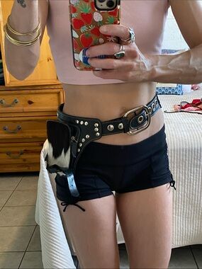 Cosplay Belt Coachella Belt Halloween Costume Accessory Fur Pocket Leg Strap Bag